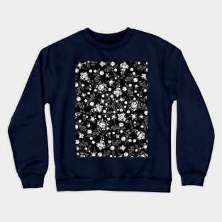 White flowers ornament Crewneck Sweatshirt